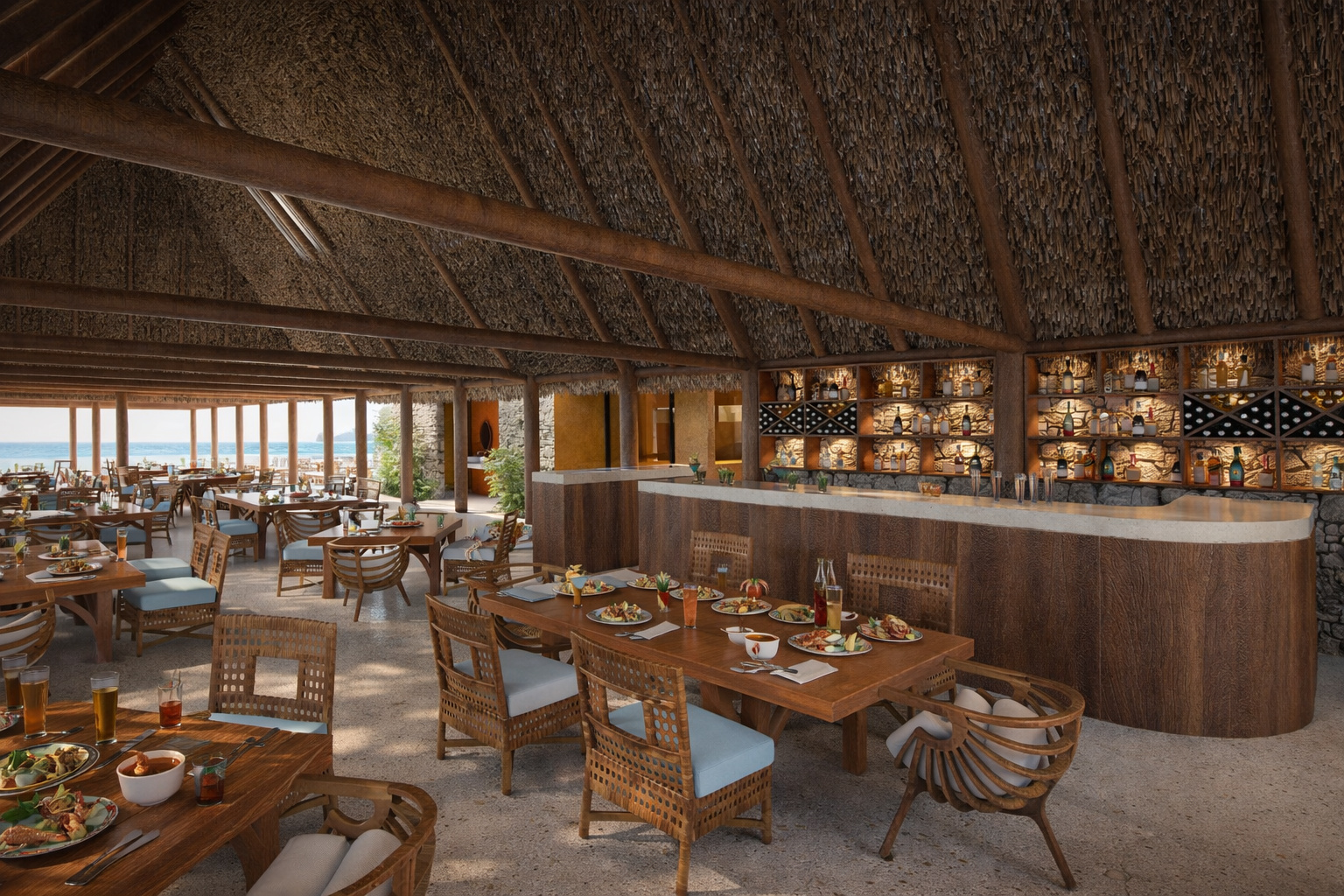 Remodelación del restaurante Los Pámpanos frente al mar por Vallesa Arquitectura